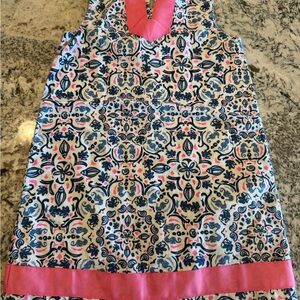 Vineyard Vines Girls Sleeveless Dress with Pink Accents